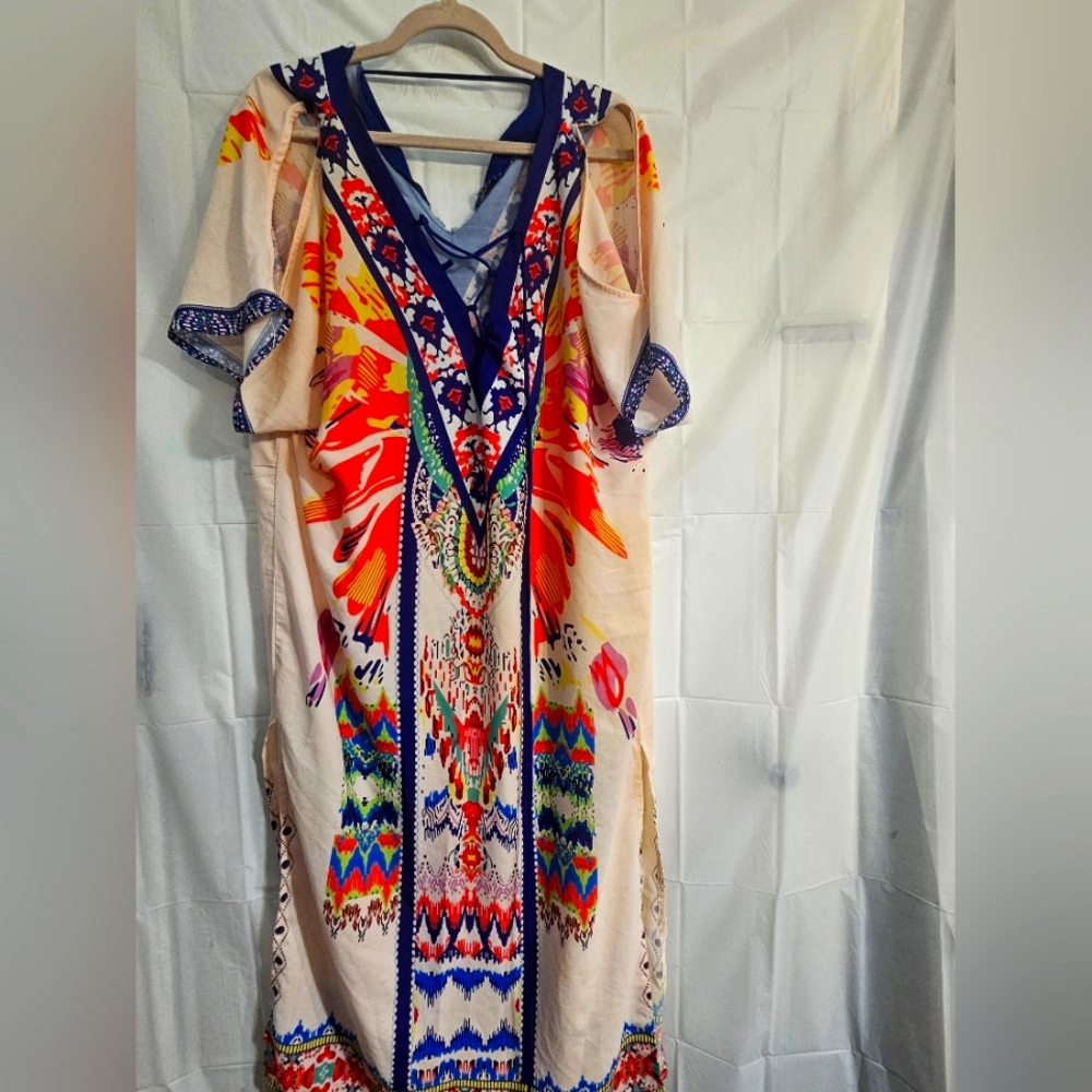 Vibrant Multicolor Bohemian Dress kaftman